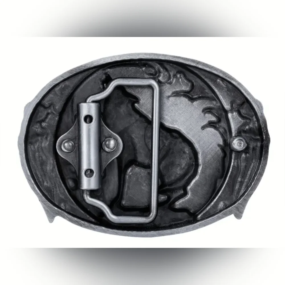 Western Howling Wolf Belt Buckle Silver Tone Rustic Cowboy Biker Gothic T3MISB6D
